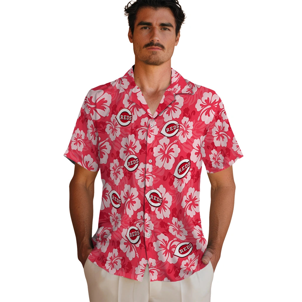 Cincinnati Reds Hawaiian Shirt - Hibiscus Cluster | Hula Hawaiian Shirts