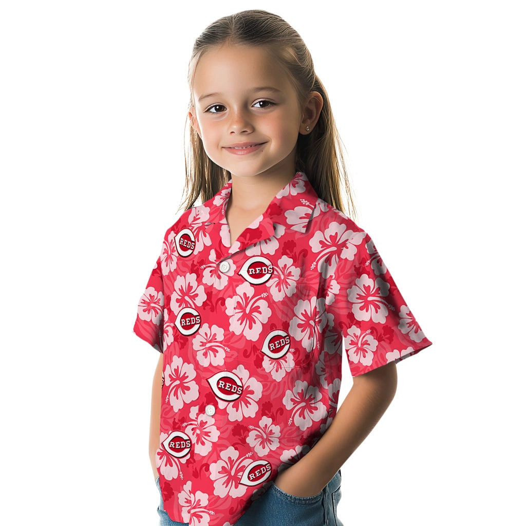 Cincinnati Reds Hawaiian Shirt - Hibiscus Cluster | Hula Hawaiian Shirts