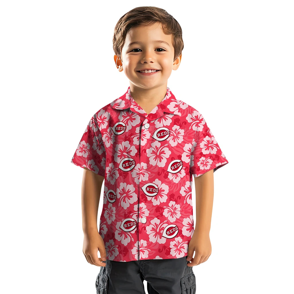 Cincinnati Reds Hawaiian Shirt - Hibiscus Cluster | Hula Hawaiian Shirts