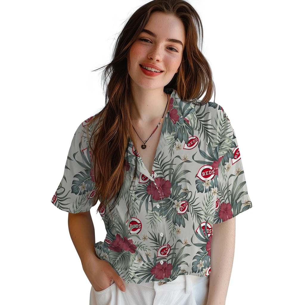 Cincinnati Reds Hawaiian Shirt - Hibiscus Designs | Hula Hawaiian Shirts