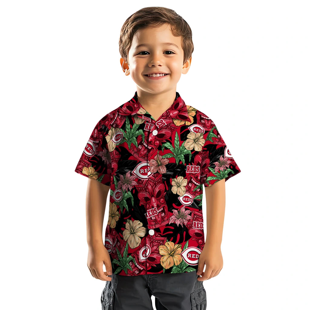 Cincinnati Reds Hawaiian Shirt - Hibiscus Tiki Jungle | Hula Hawaiian Shirts