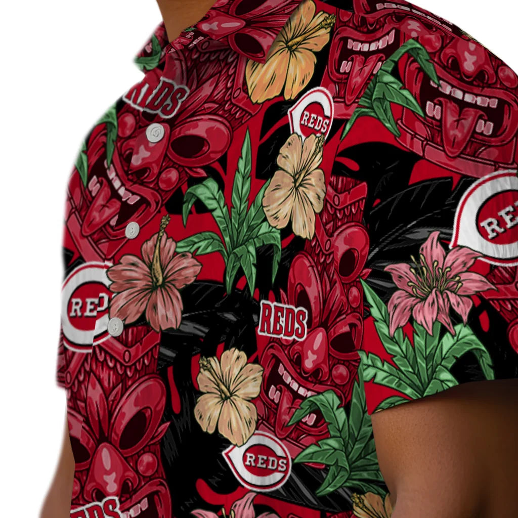 Cincinnati Reds Hawaiian Shirt - Hibiscus Tiki Jungle | Hula Hawaiian Shirts