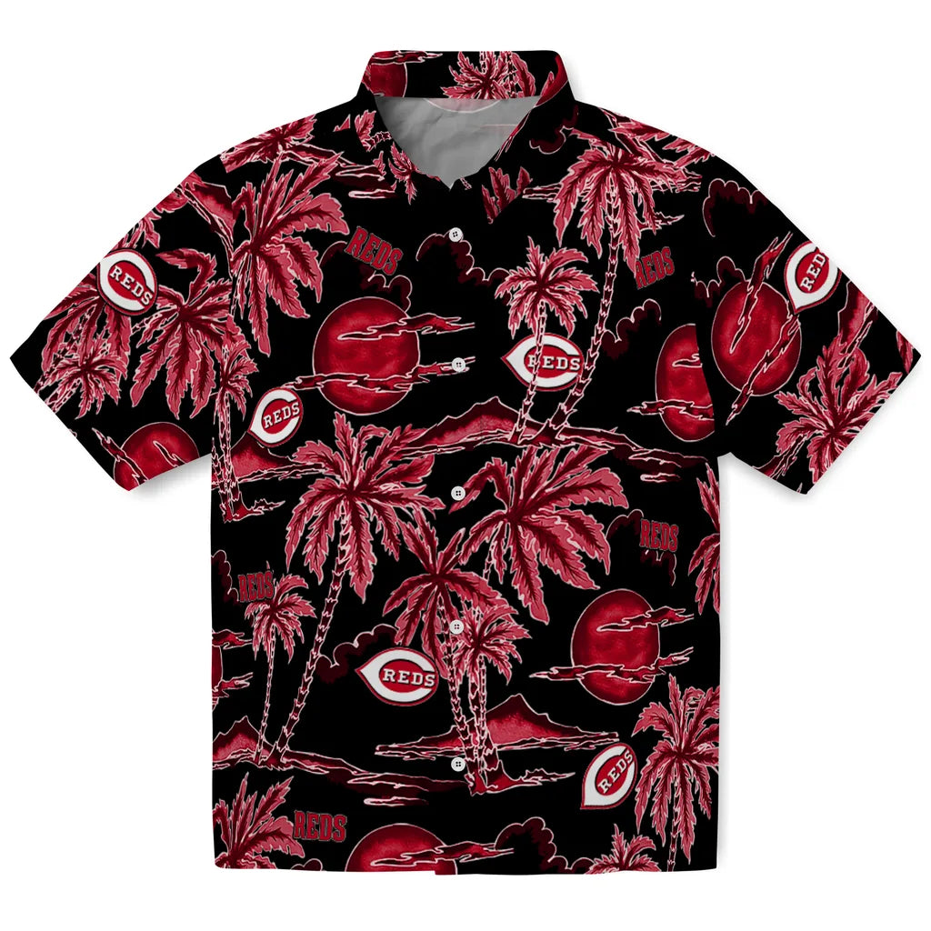 Cincinnati Reds Hawaiian Shirt - Palm Sunset | Hula Hawaiian Shirts