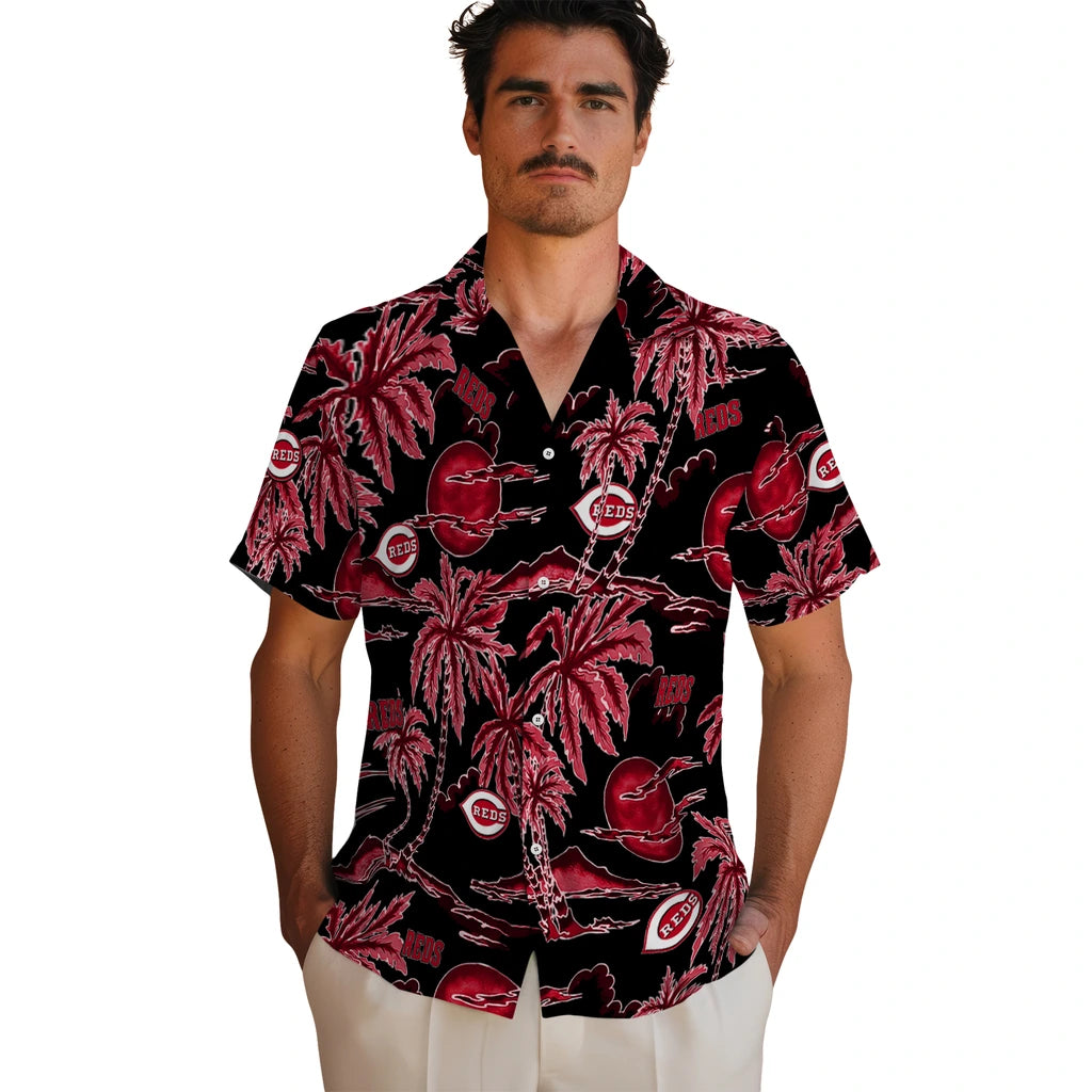 Cincinnati Reds Hawaiian Shirt - Palm Sunset | Hula Hawaiian Shirts