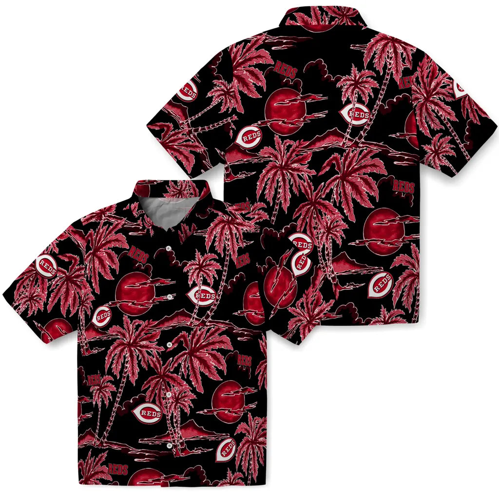 Cincinnati Reds Hawaiian Shirt - Palm Sunset | Hula Hawaiian Shirts