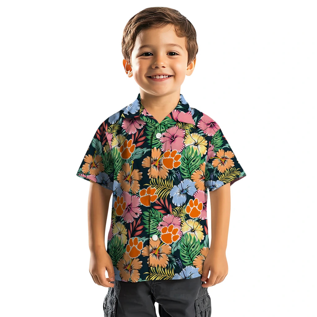 Clemson Tigers Hawaiian Shirt - Brilliant Hibiscus Garden | Hula Hawaiian Shirts