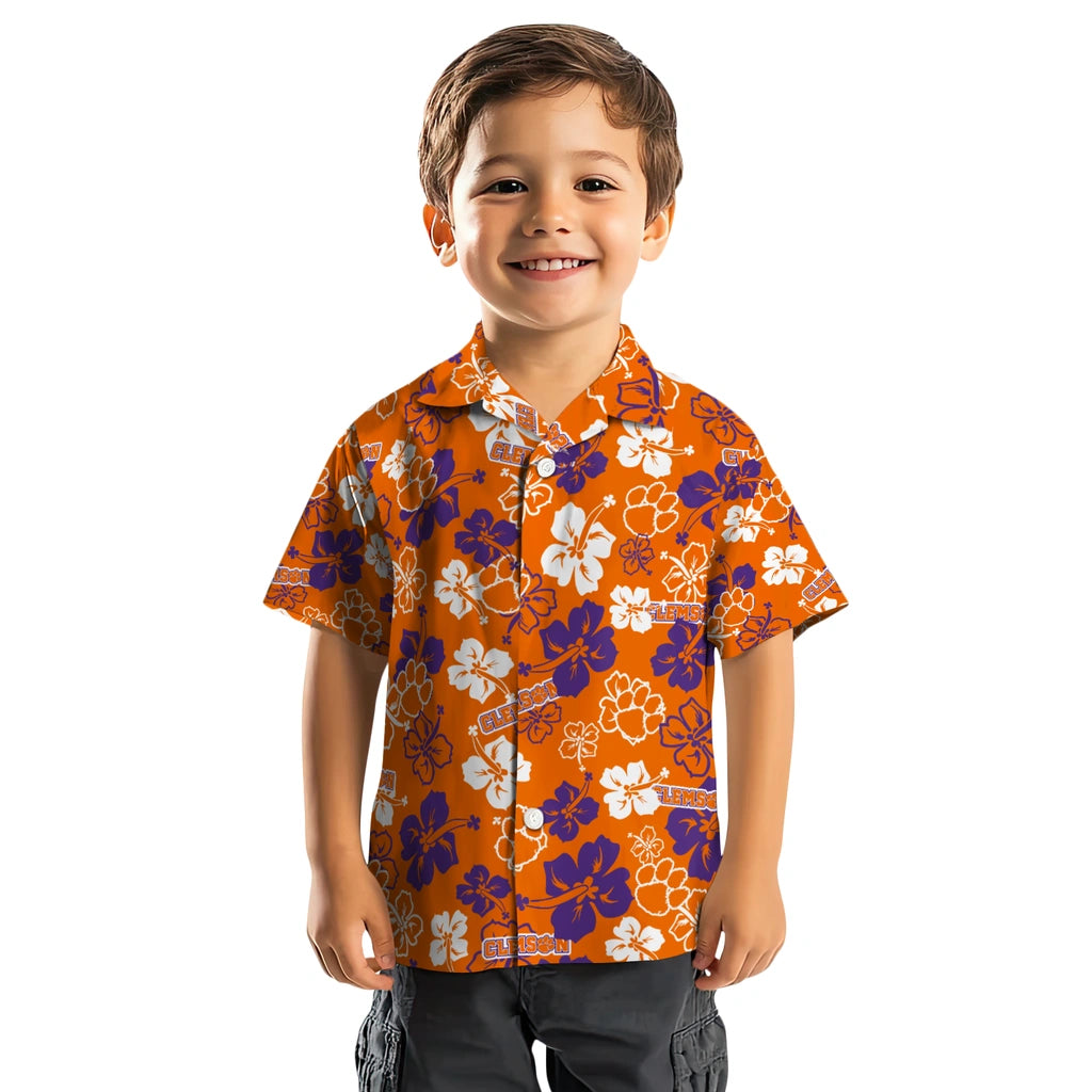 Clemson Tigers Hawaiian Shirt - Hibiscus Flower Design | Hula Hawaiian Shirts