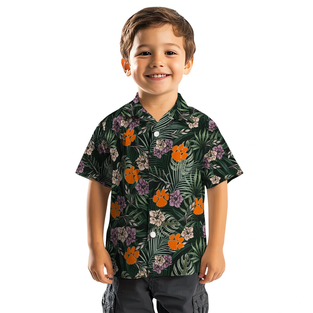 Clemson Tigers Hawaiian Shirt - Hibiscus Leaves Pattern | Hula Hawaiian Shirts