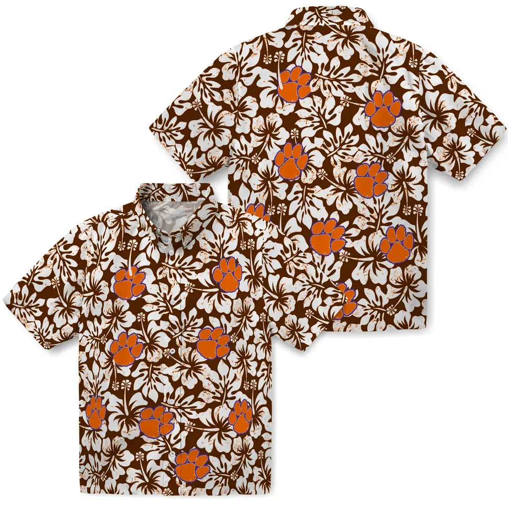 Clemson Tigers Hawaiian Shirt - Hibiscus Motif | Hula Hawaiian Shirts