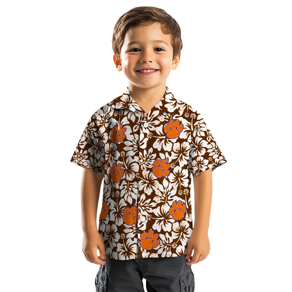 Clemson Tigers Hawaiian Shirt - Hibiscus Motif | Hula Hawaiian Shirts