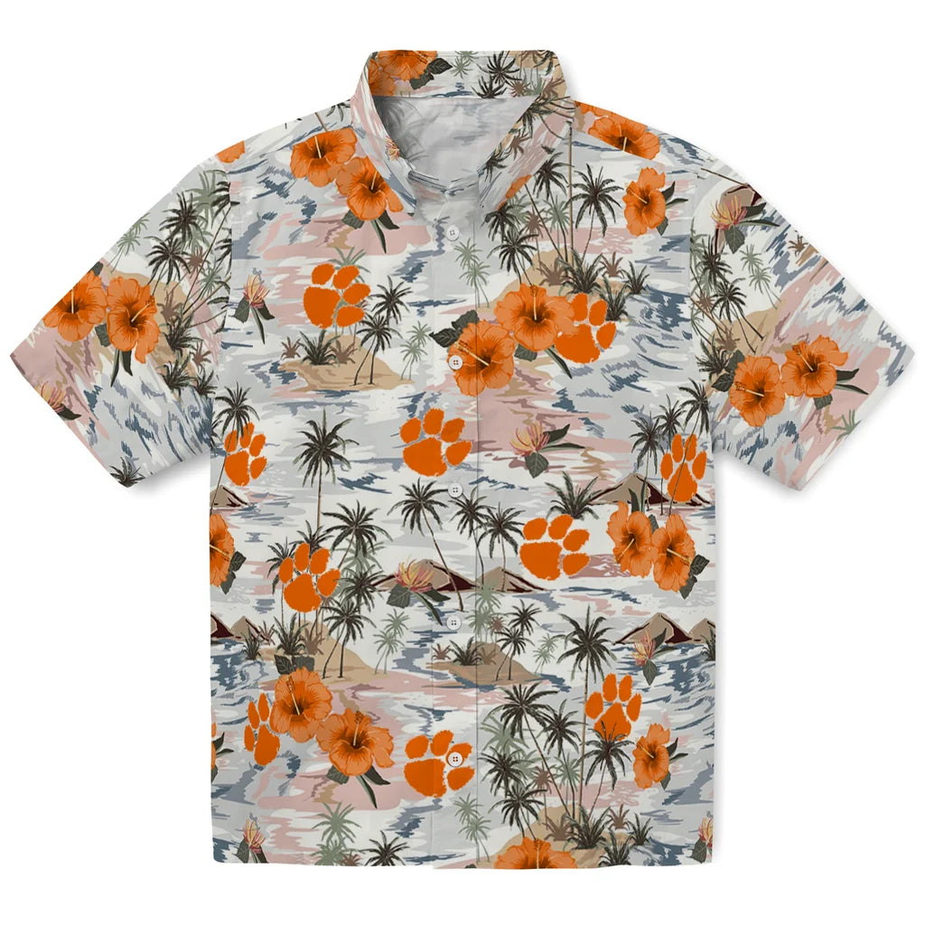 Clemson Tigers Hawaiian Shirt - Hibiscus Seaside | Hula Hawaiian Shirts