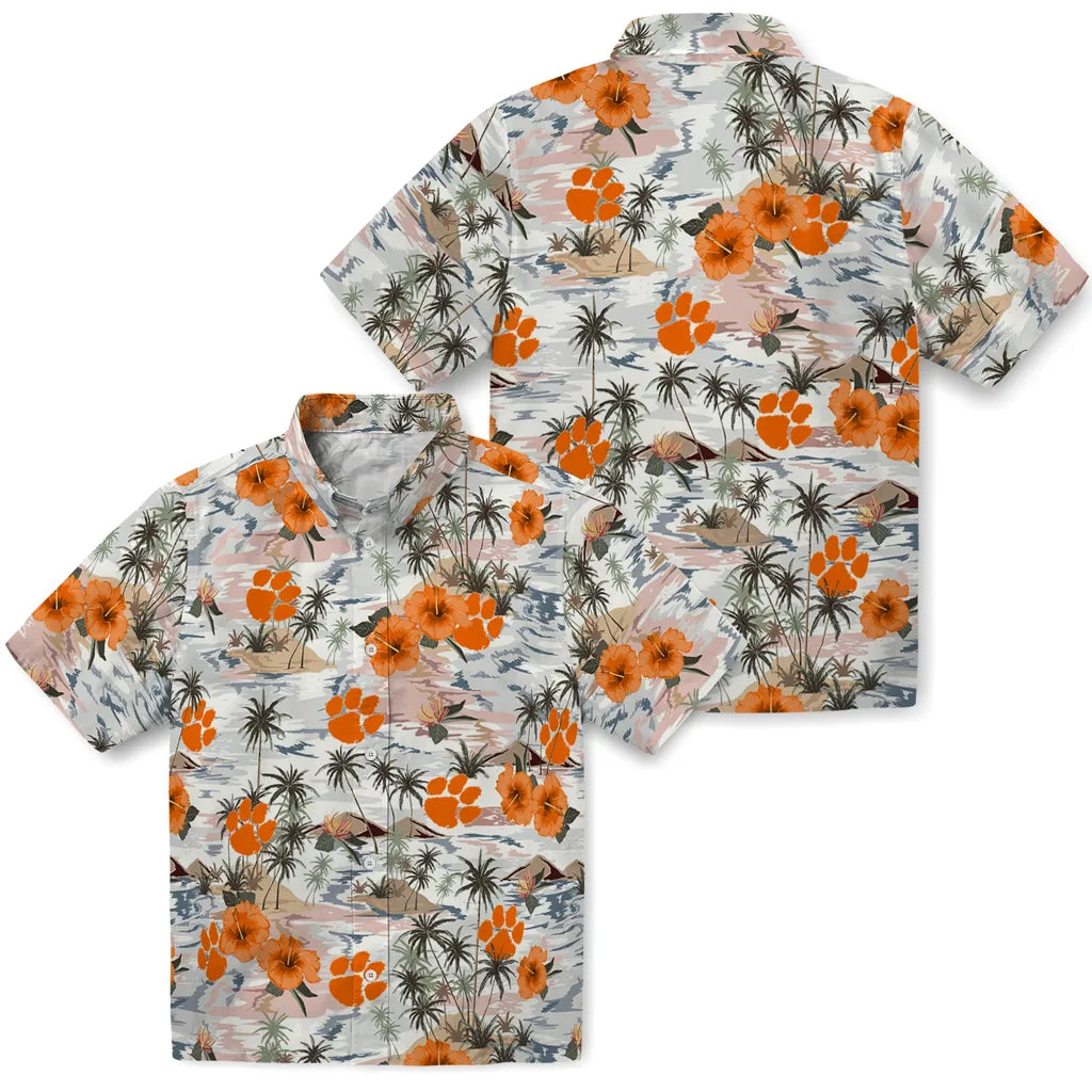 Clemson Tigers Hawaiian Shirt - Hibiscus Seaside | Hula Hawaiian Shirts