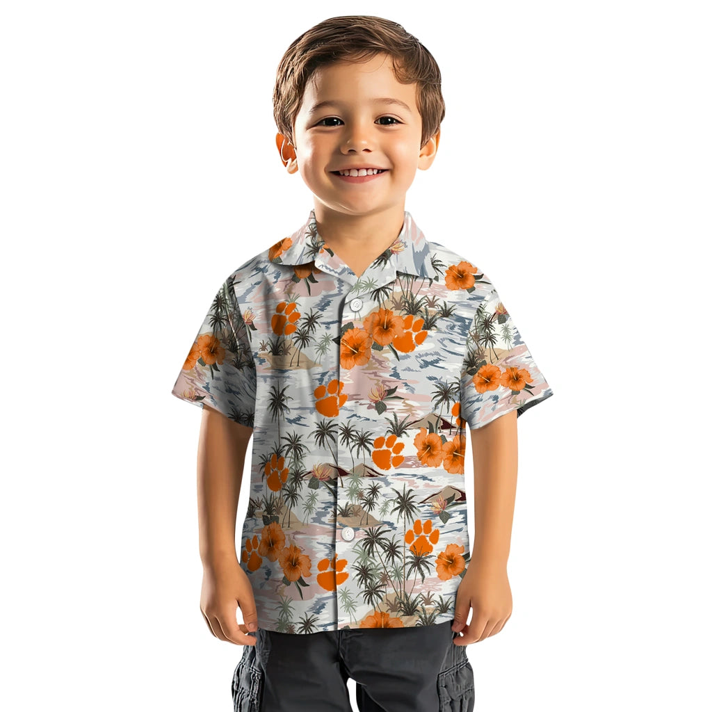 Clemson Tigers Hawaiian Shirt - Hibiscus Seaside | Hula Hawaiian Shirts