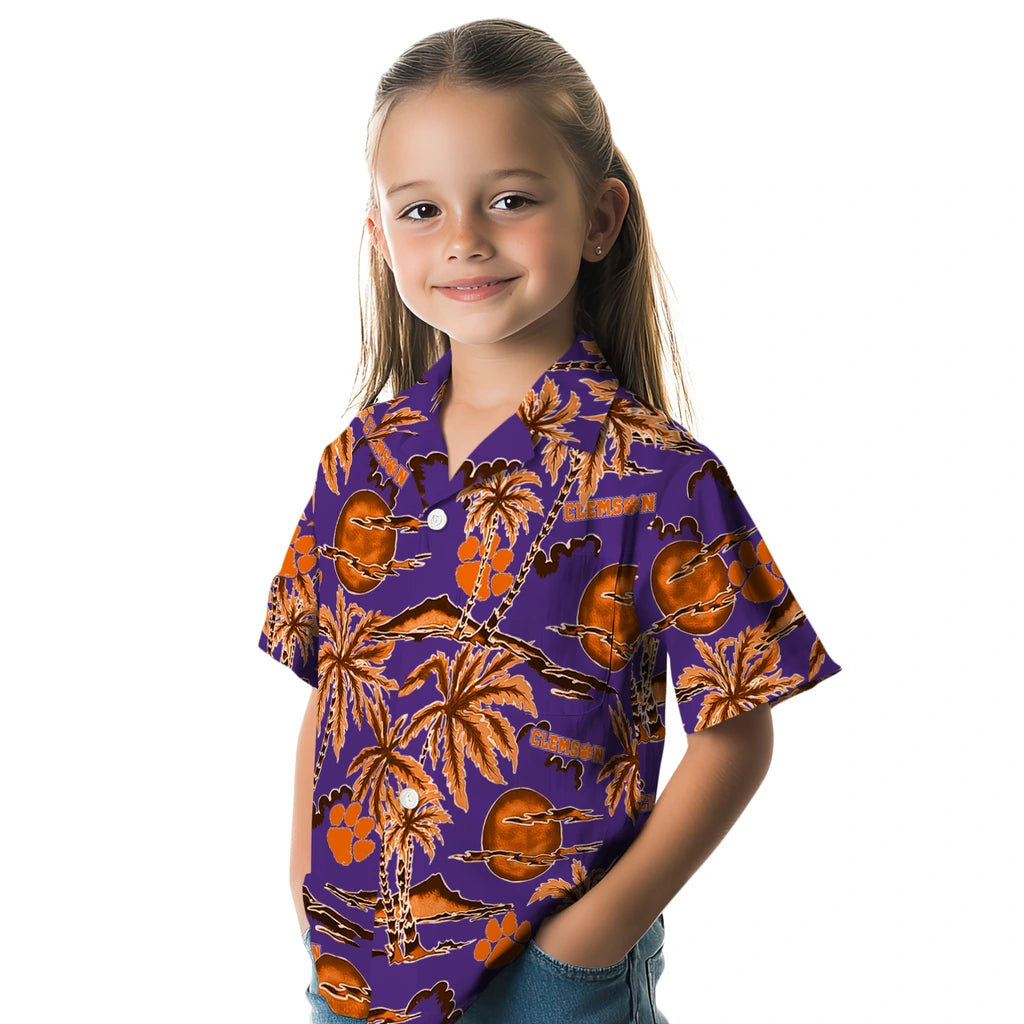 Clemson Tigers Hawaiian Shirt - Palm Sunset | Hula Hawaiian Shirts