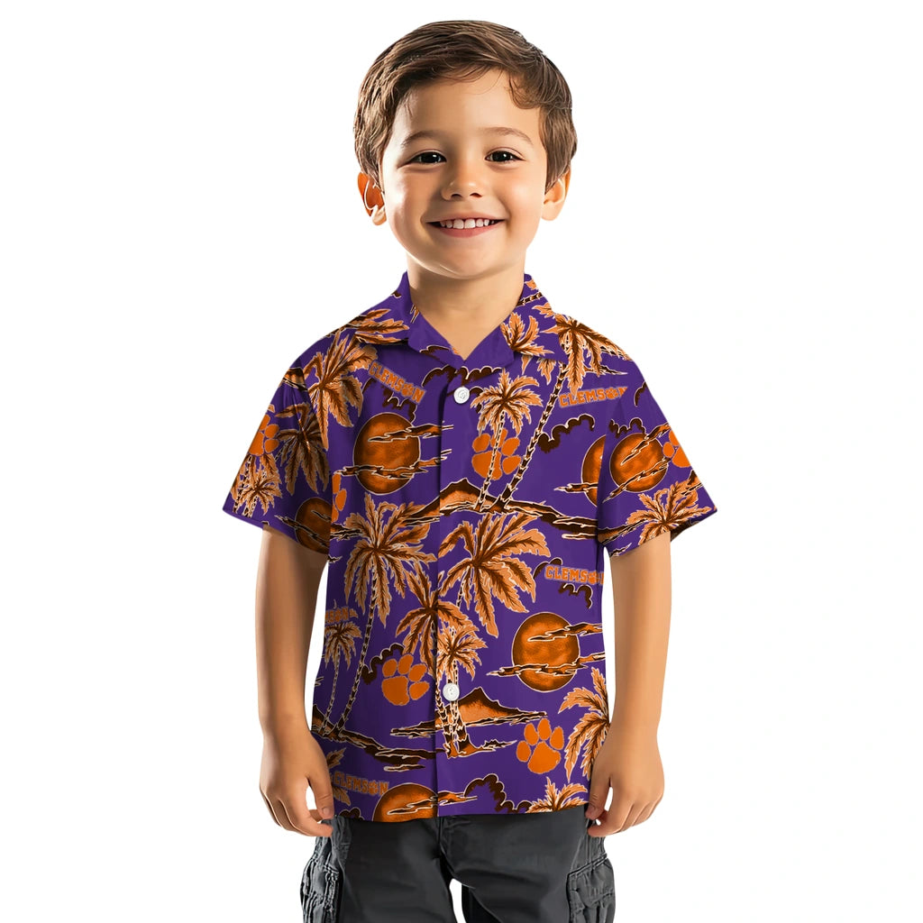 Clemson Tigers Hawaiian Shirt - Palm Sunset | Hula Hawaiian Shirts