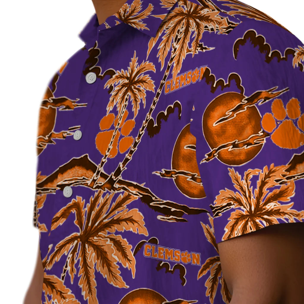 Clemson Tigers Hawaiian Shirt - Palm Sunset | Hula Hawaiian Shirts