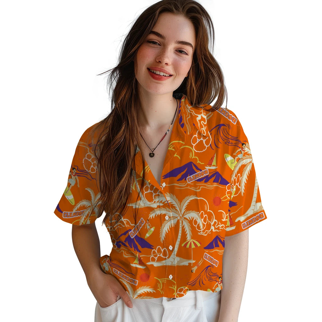 Clemson Tigers Hawaiian Shirt - Palm Tree Island | Hula Hawaiian Shirts