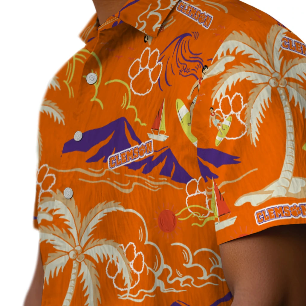 Clemson Tigers Hawaiian Shirt - Palm Tree Island | Hula Hawaiian Shirts