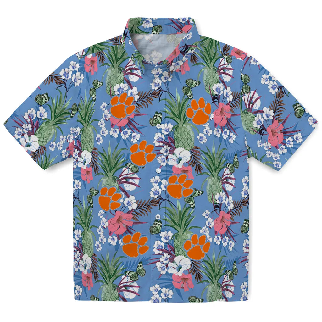 Clemson Tigers Hawaiian Shirt - Pineapple Bouquet | Hula Hawaiian Shirts