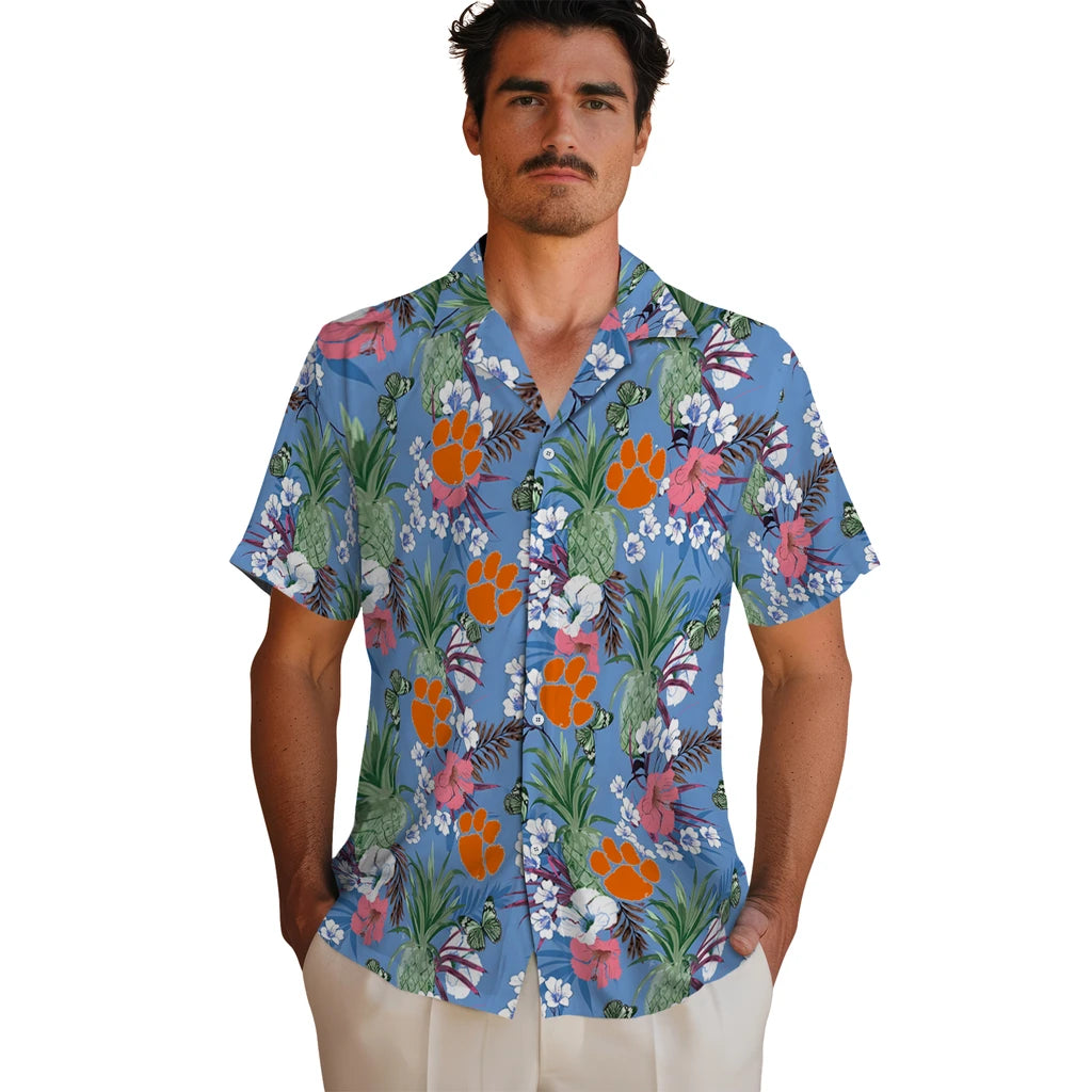 Clemson Tigers Hawaiian Shirt - Pineapple Bouquet | Hula Hawaiian Shirts