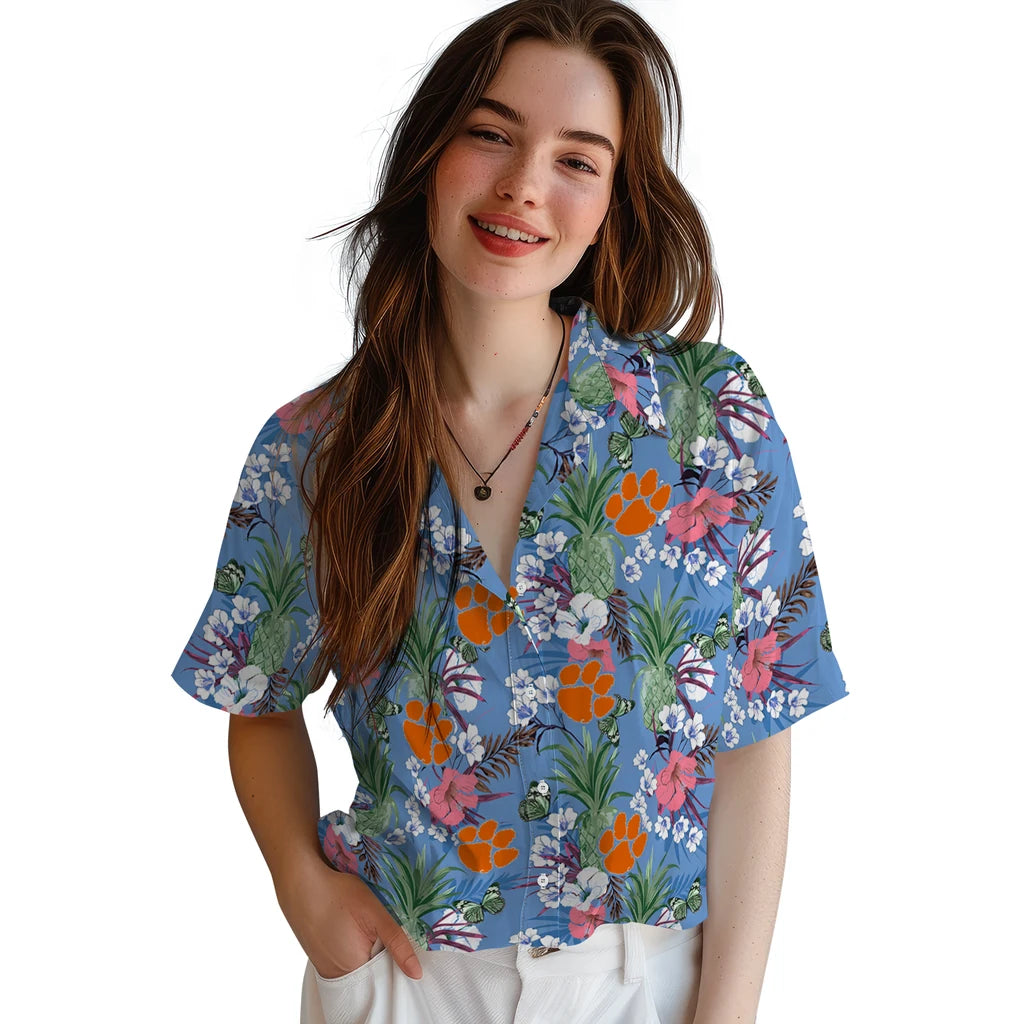 Clemson Tigers Hawaiian Shirt - Pineapple Bouquet | Hula Hawaiian Shirts