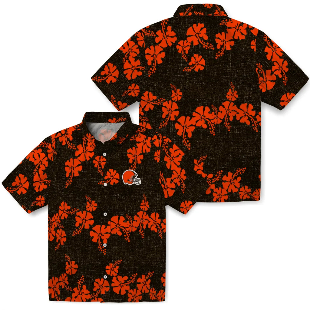 Cleveland Browns Hawaiian Shirt - 50th State Flower | Hula Hawaiian Shirts