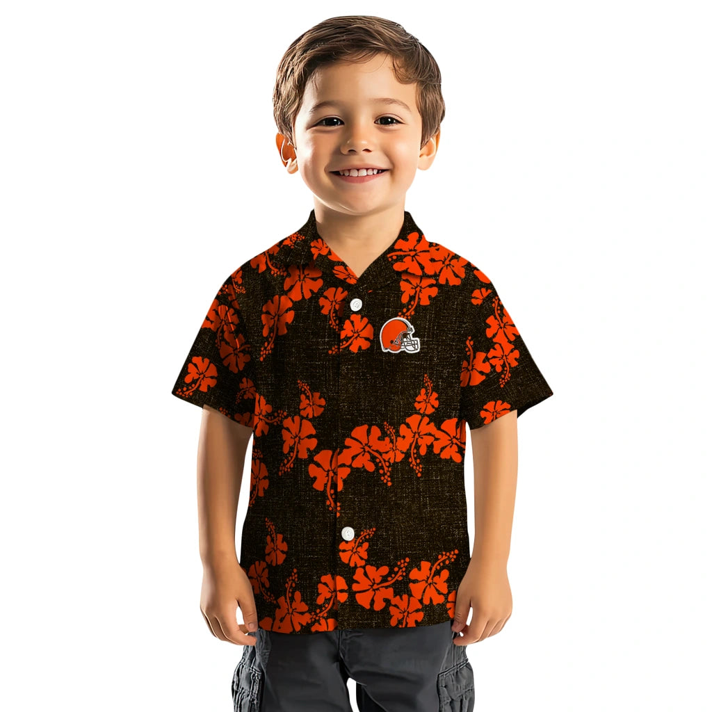 Cleveland Browns Hawaiian Shirt - 50th State Flower | Hula Hawaiian Shirts