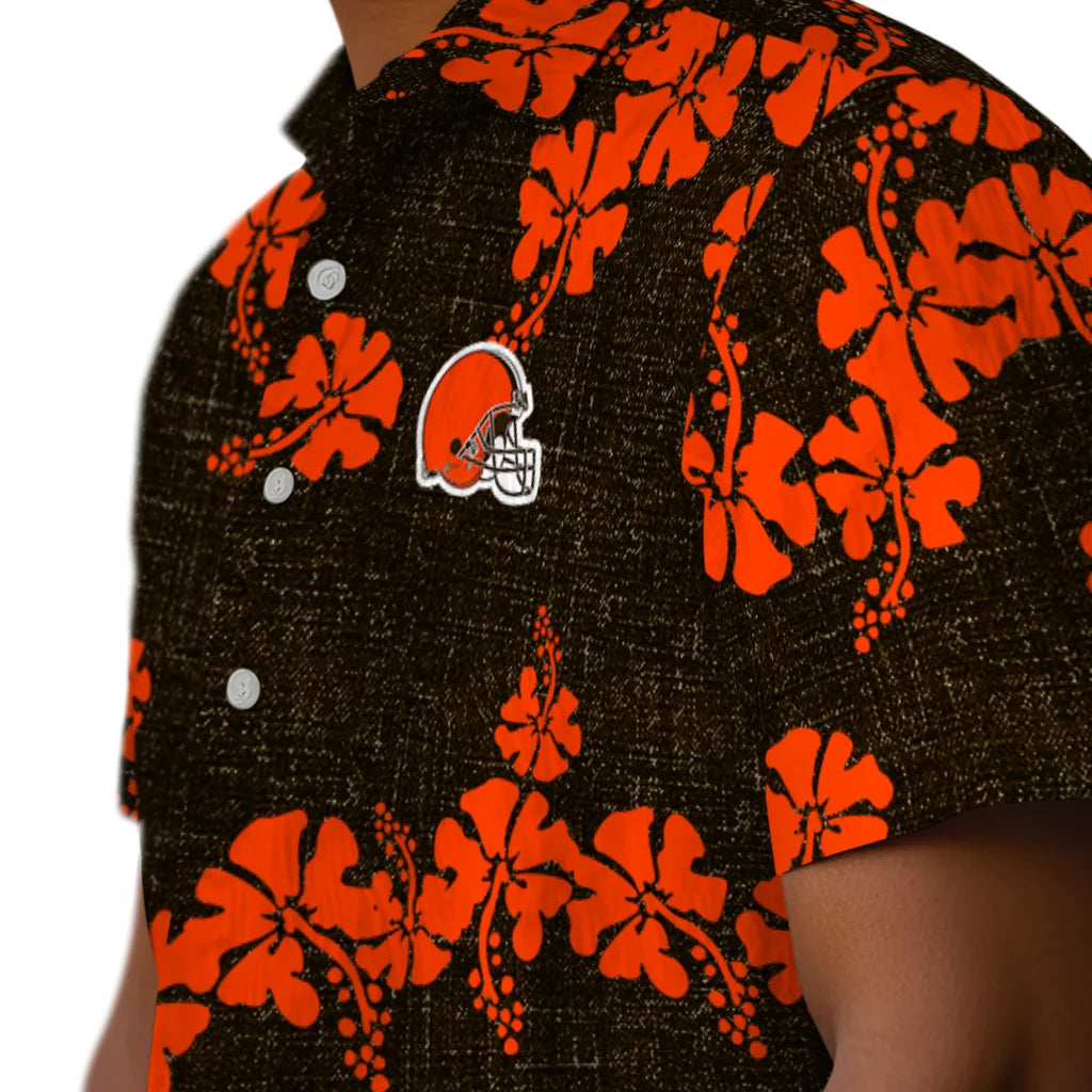 Cleveland Browns Hawaiian Shirt - 50th State Flower | Hula Hawaiian Shirts