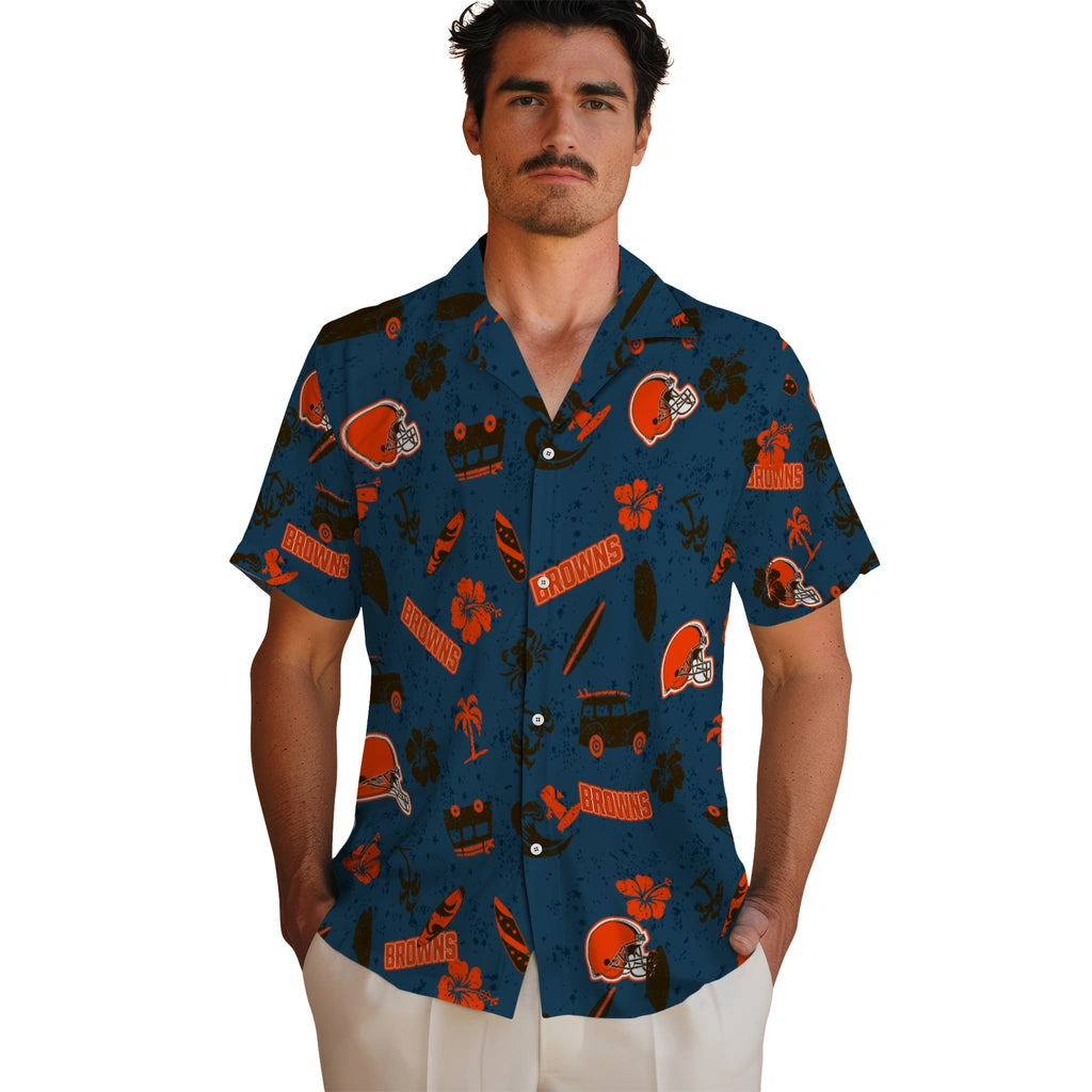Cleveland Browns Hawaiian Shirt - Beach Vibe | Hula Hawaiian Shirts