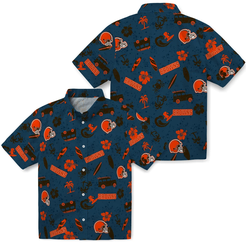 Cleveland Browns Hawaiian Shirt - Beach Vibe | Hula Hawaiian Shirts