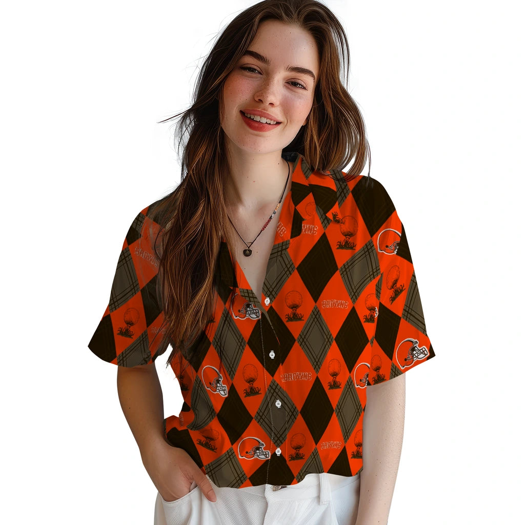 Cleveland Browns Hawaiian Shirt - Golfing Plaid | Hula Hawaiian Shirts