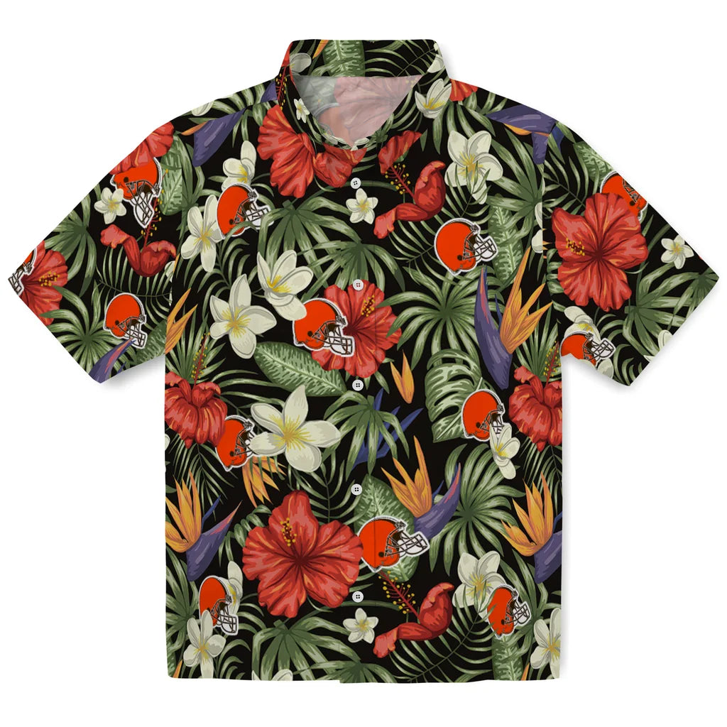 Cleveland Browns Hawaiian Shirt - Hawaii Floral Hibiscus | Hula Hawaiian Shirts