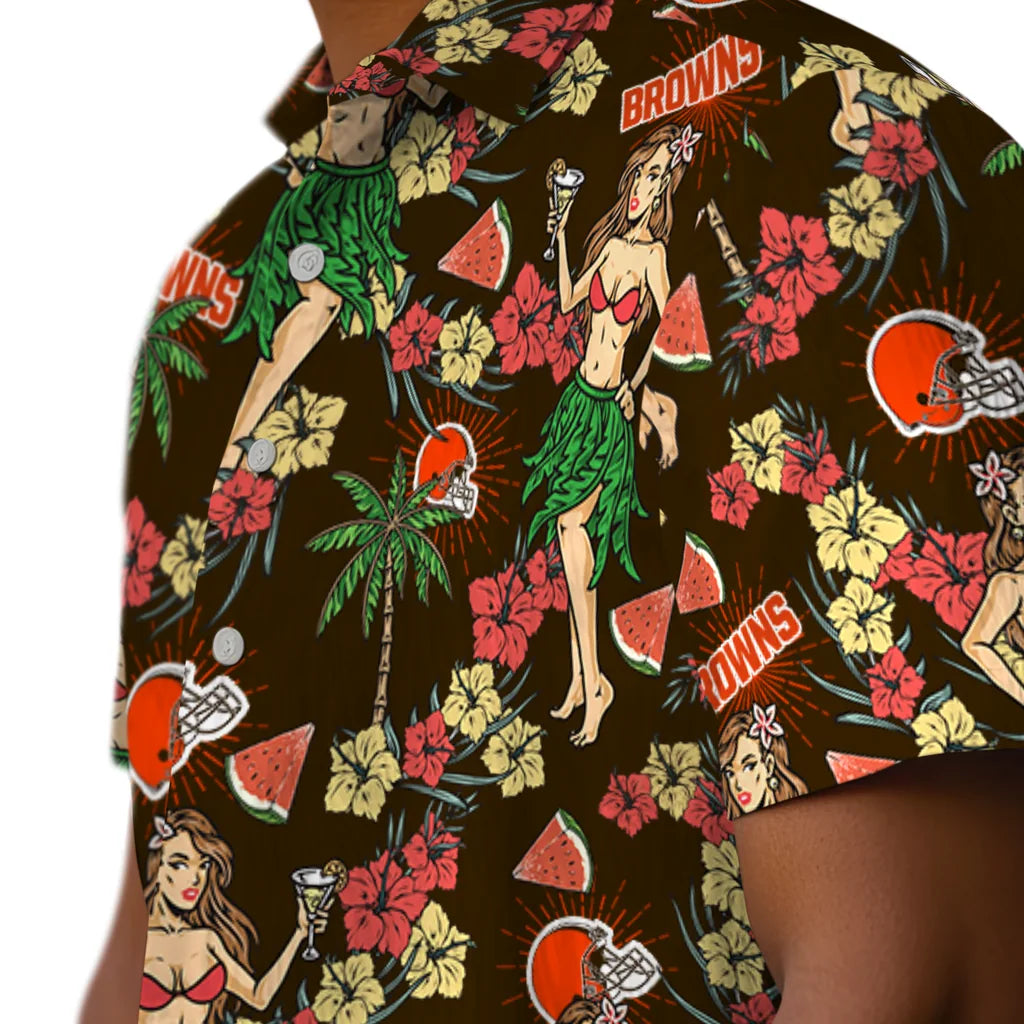 Cleveland Browns Hawaiian Shirt - Hawaiian Girls Design | Hula Hawaiian Shirts