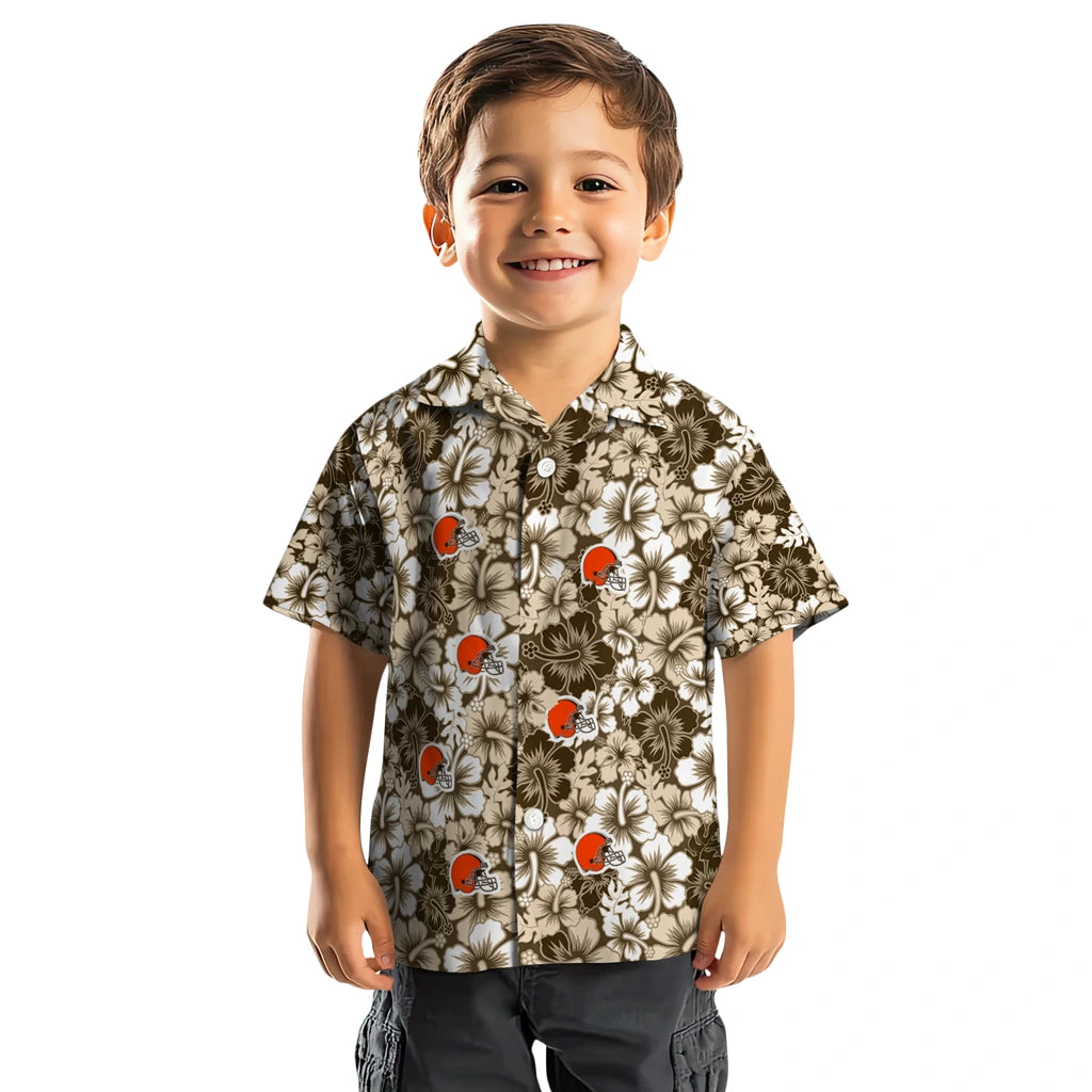 Cleveland Browns Hawaiian Shirt - Hibiscus Blooms | Hula Hawaiian Shirts