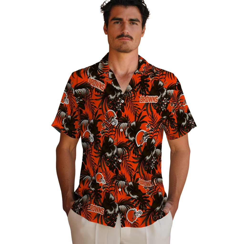 Cleveland Browns Hawaiian Shirt - Hibiscus Exotic | Hula Hawaiian Shirts