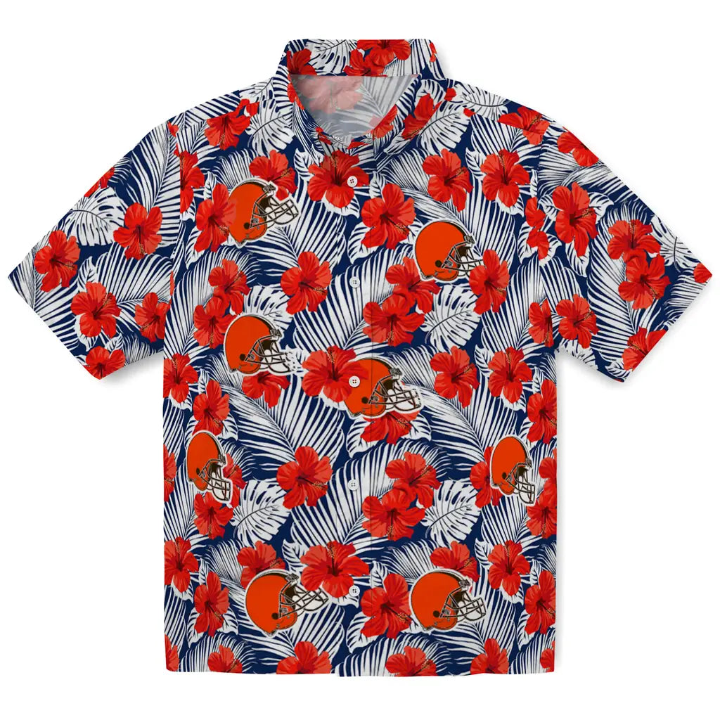 Cleveland Browns Hawaiian Shirt - Hibiscus Fiesta | Hula Hawaiian Shirts