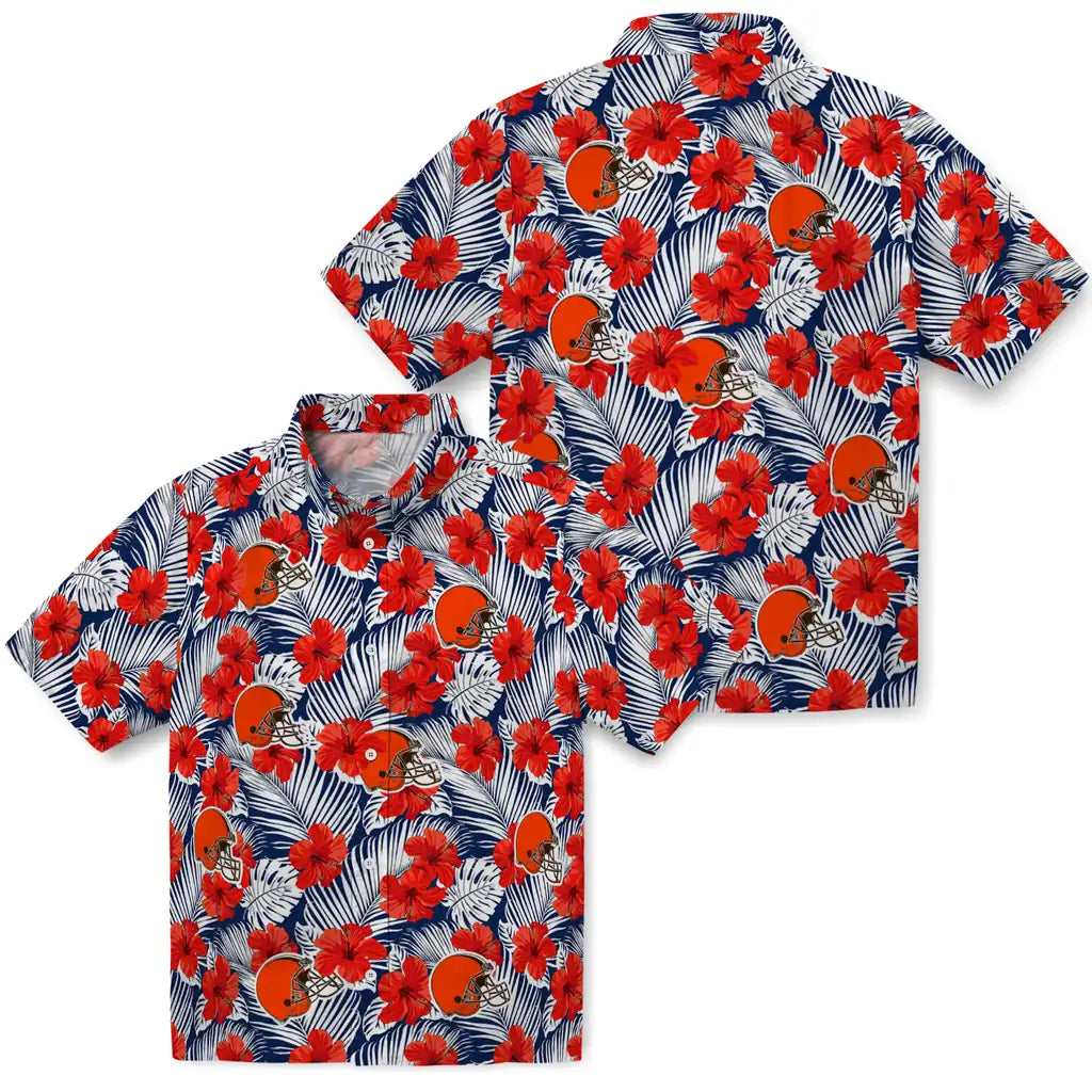 Cleveland Browns Hawaiian Shirt - Hibiscus Fiesta | Hula Hawaiian Shirts