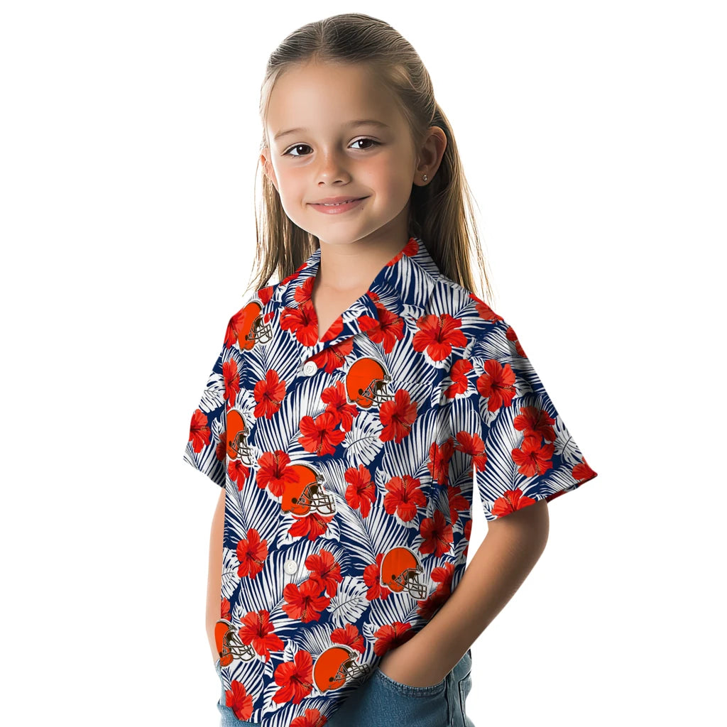 Cleveland Browns Hawaiian Shirt - Hibiscus Fiesta | Hula Hawaiian Shirts