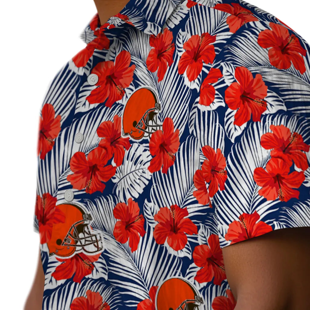 Cleveland Browns Hawaiian Shirt - Hibiscus Fiesta | Hula Hawaiian Shirts