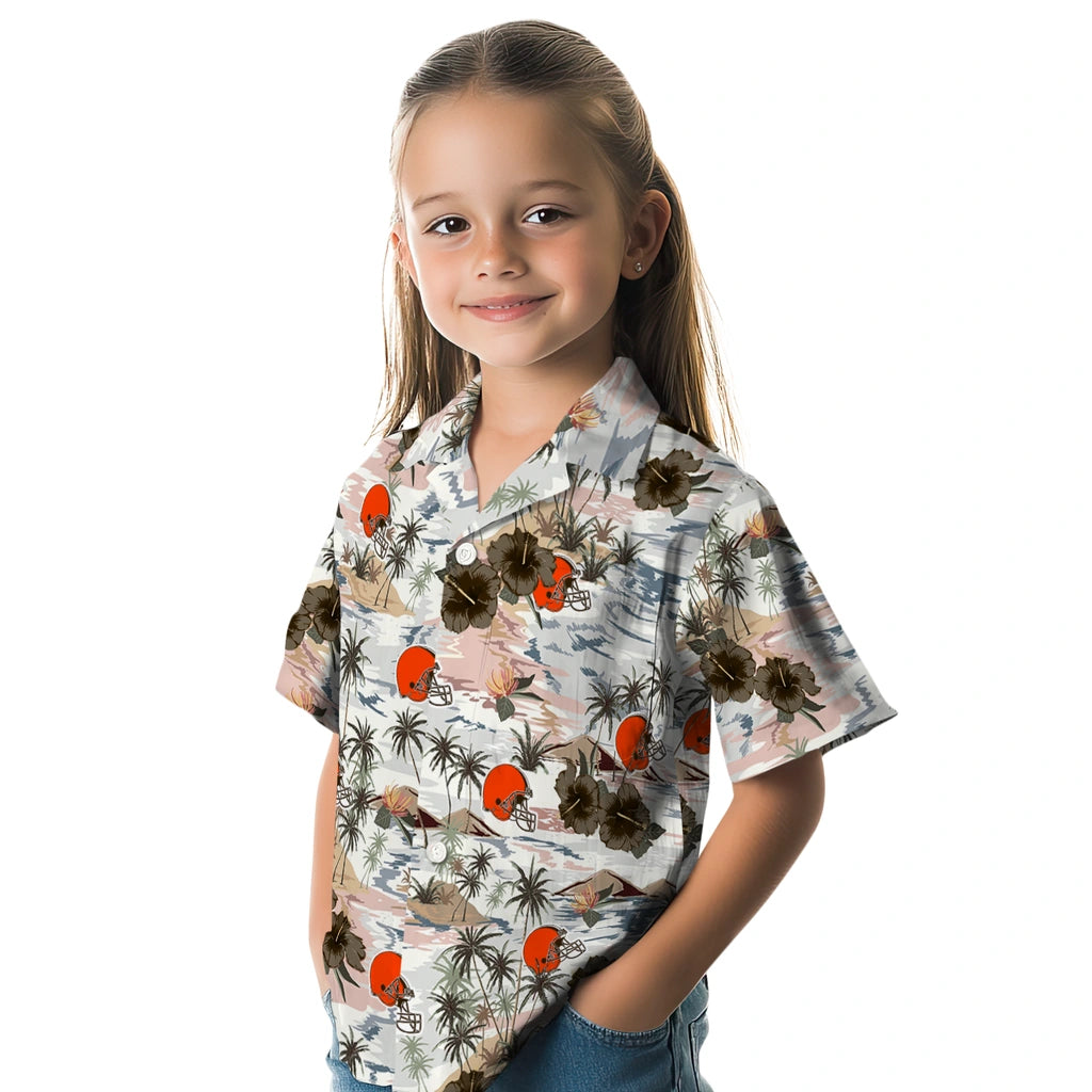 Cleveland Browns Hawaiian Shirt - Hibiscus Seaside | Hula Hawaiian Shirts