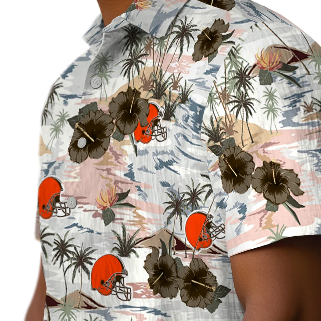 Cleveland Browns Hawaiian Shirt - Hibiscus Seaside | Hula Hawaiian Shirts