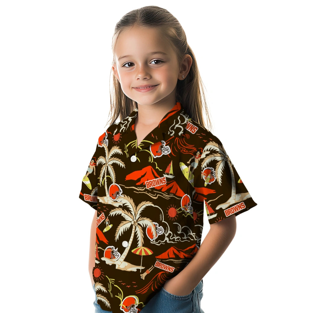 Cleveland Browns Hawaiian Shirt - Palm Tree Island | Hula Hawaiian Shirts