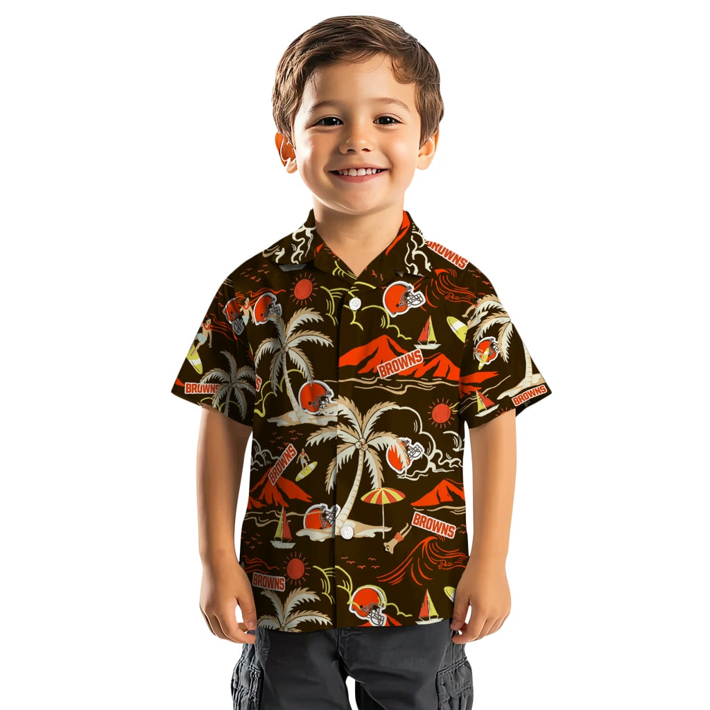 Cleveland Browns Hawaiian Shirt - Palm Tree Island | Hula Hawaiian Shirts