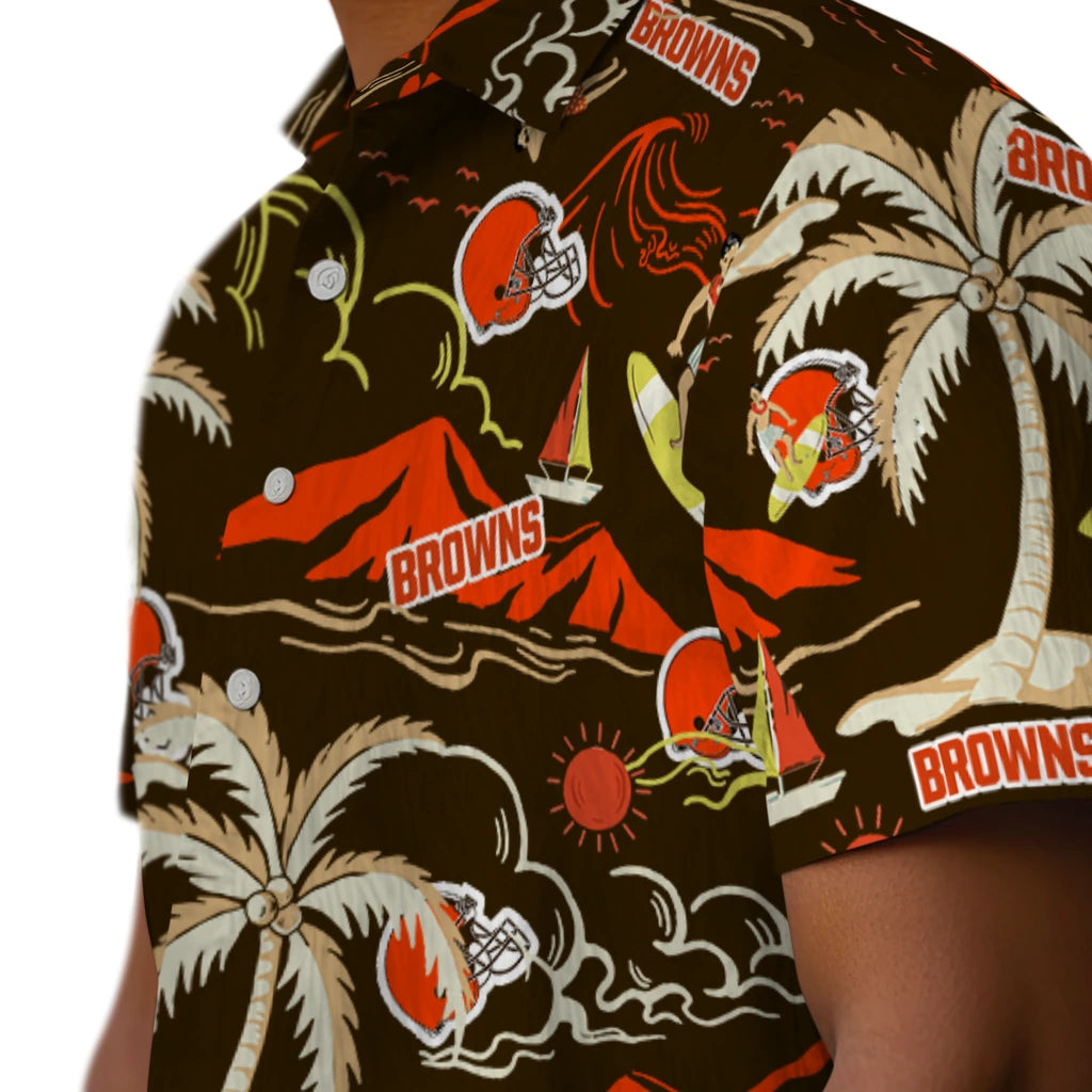 Cleveland Browns Hawaiian Shirt - Palm Tree Island | Hula Hawaiian Shirts