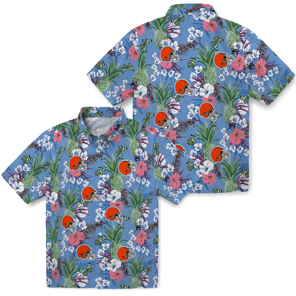 Cleveland Browns Hawaiian Shirt - Pineapple Bouquet | Hula Hawaiian Shirts