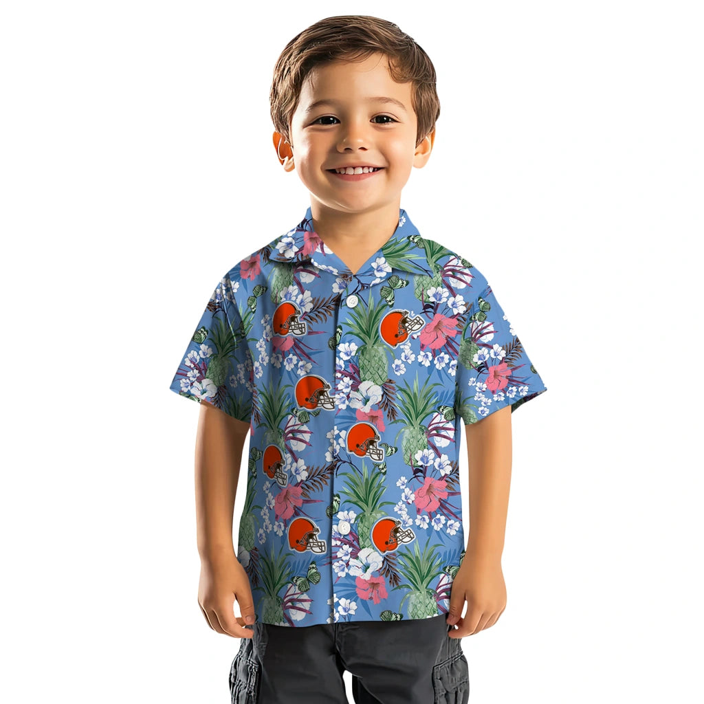 Cleveland Browns Hawaiian Shirt - Pineapple Bouquet | Hula Hawaiian Shirts