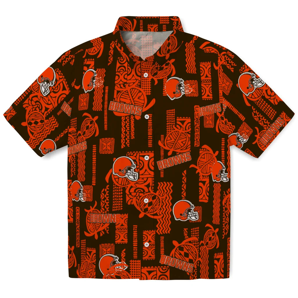 Cleveland Browns Hawaiian Shirt - Turtle Lines | Hula Hawaiian Shirts