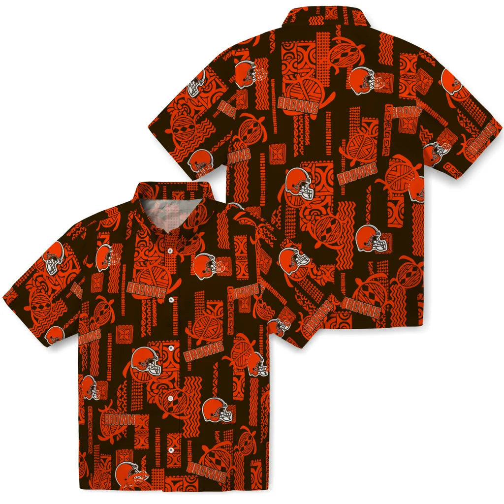 Cleveland Browns Hawaiian Shirt - Turtle Lines | Hula Hawaiian Shirts