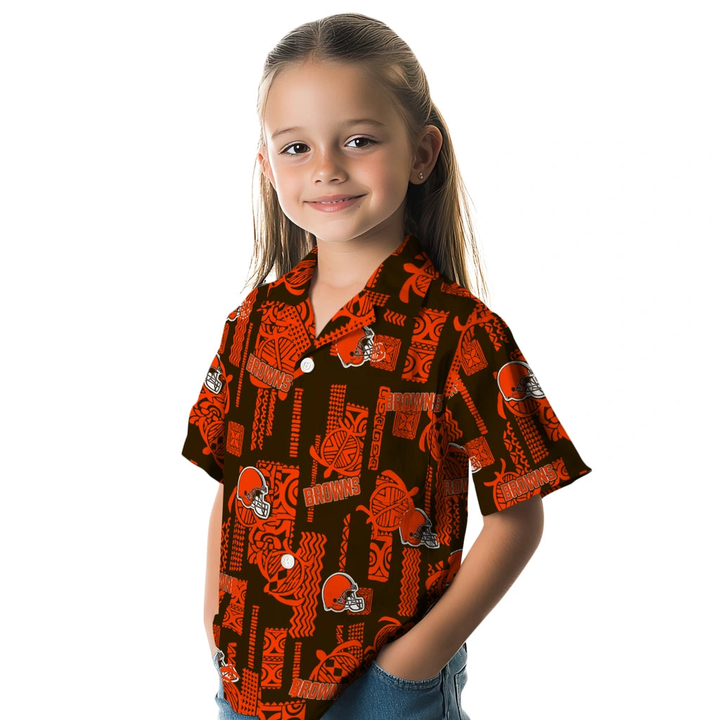 Cleveland Browns Hawaiian Shirt - Turtle Lines | Hula Hawaiian Shirts