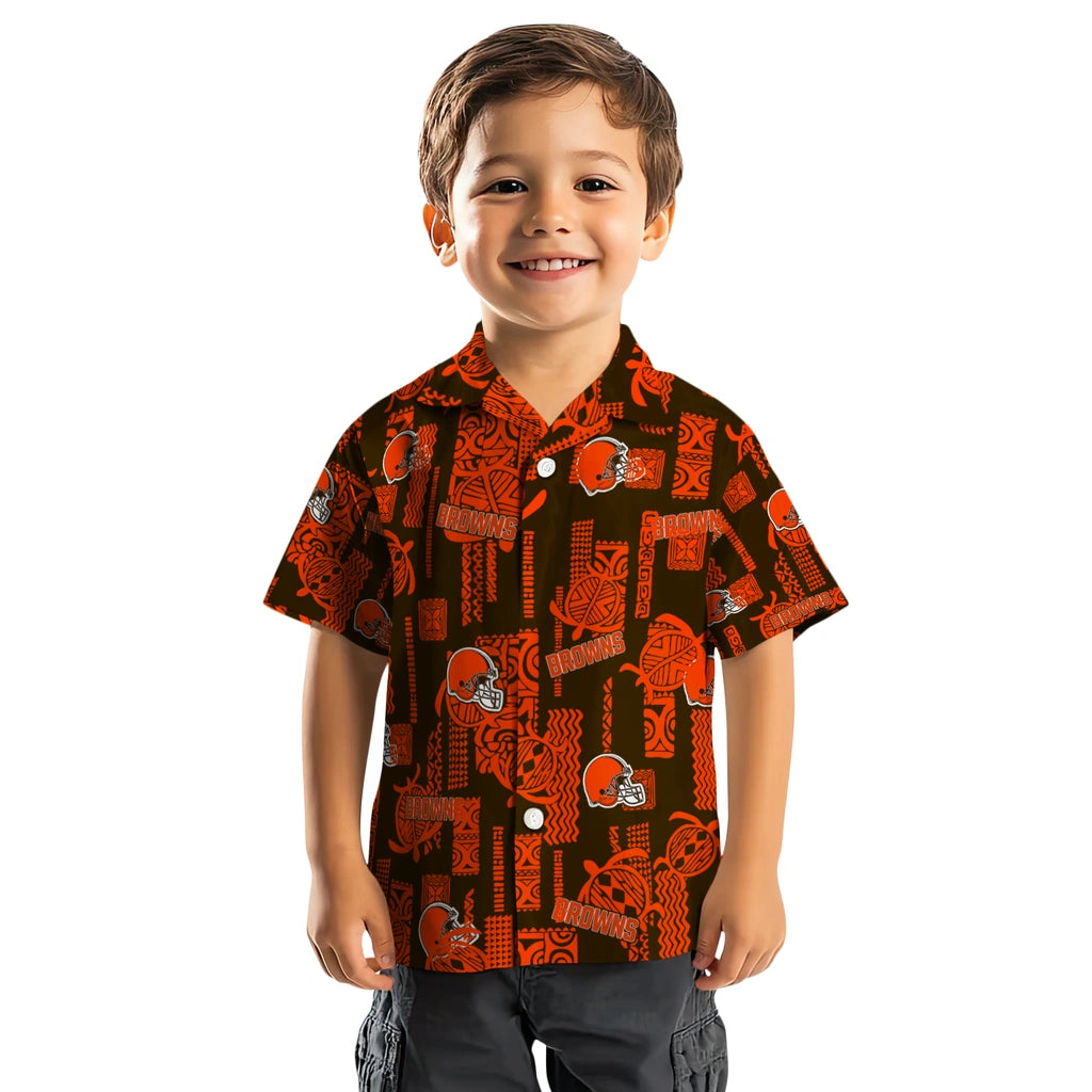 Cleveland Browns Hawaiian Shirt - Turtle Lines | Hula Hawaiian Shirts